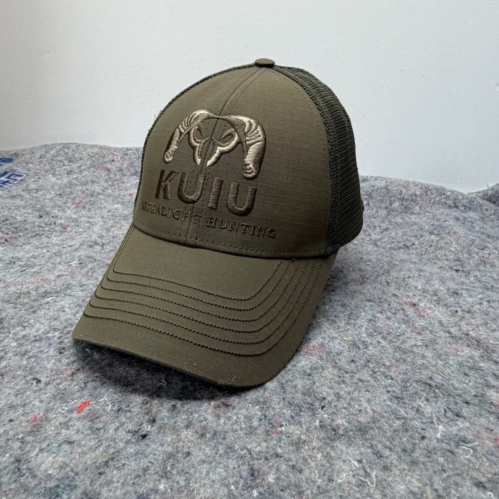 KUIU Hat Mens OS Green Ultralight Hunting Trucker Snapback Ripstop Mesh Logo